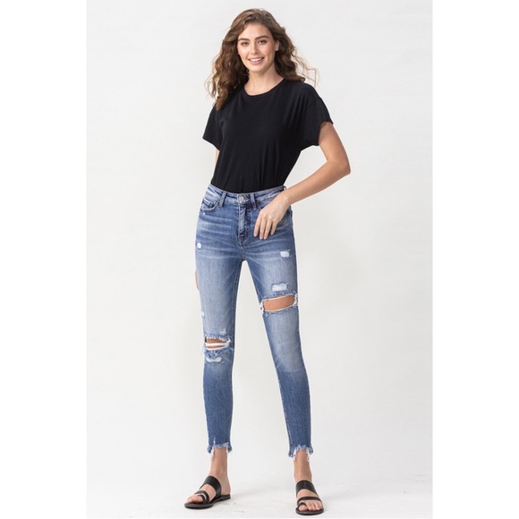 NWT Lovervet Juliana Full Size High Rise Distressed Skinny Jeans - Picture 4 of 6